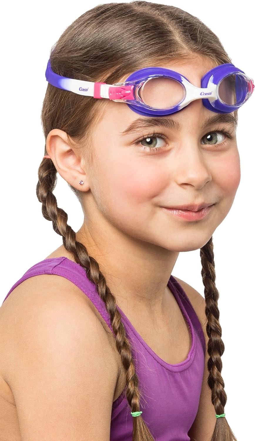 imageCressi Colorful Kids Swim Goggles for Boys and Girls 48 Years Old Dolphin 20 Starfish and Seahorse Designed in ItalyLilacWhite