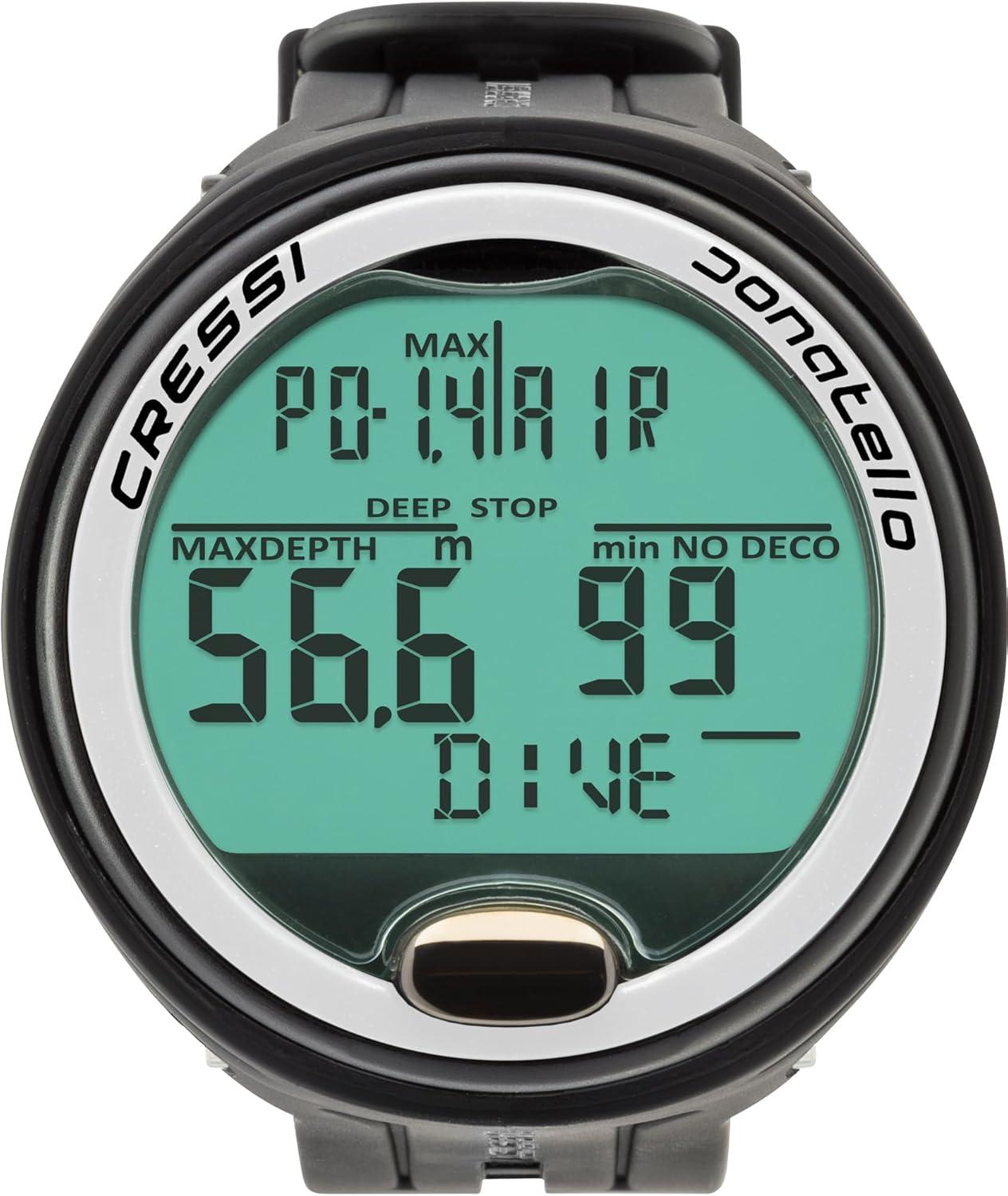 imageCressi Scuba Diving Computer for Beginners 4Dive Modes Air Nitrox Gauge Free Long Battery Life Strong Backlit Display Donatello Made in ItalyBlackWhite