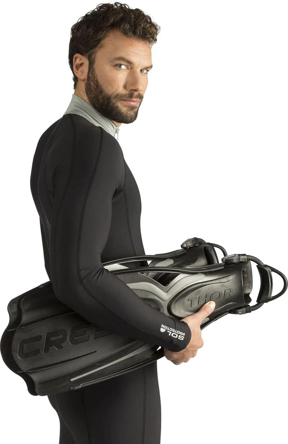 imageCRESSI BE155036 Scuba Diving Open Heel Fins Thor EBS Equipped with EBS Strap Spoon Effect Propulsion Stability BlackGray XSS 87 94 inches 22 24 cm