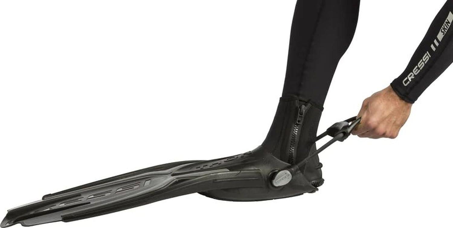 imageCRESSI BE155039 Scuba Diving Open Heel Fins Thor EBS Equipped with EBS Strap Spoon Effect Propulsion Stability BlackGray SM 96 100 inches 245 255 cm