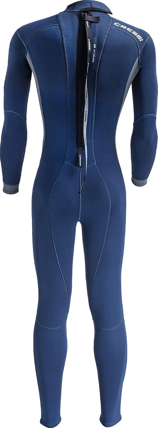 image:imageCressi Mens Full Wetsuit BackZip for Scuba Diving amp Water Activities Fast 3mm Designed in ItalyBlueGrey