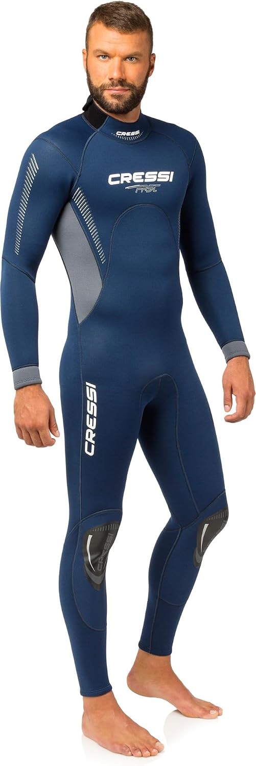 image:imageCressi Mens Full Wetsuit BackZip for Scuba Diving amp Water Activities Fast 3mm Designed in ItalyBlueGrey