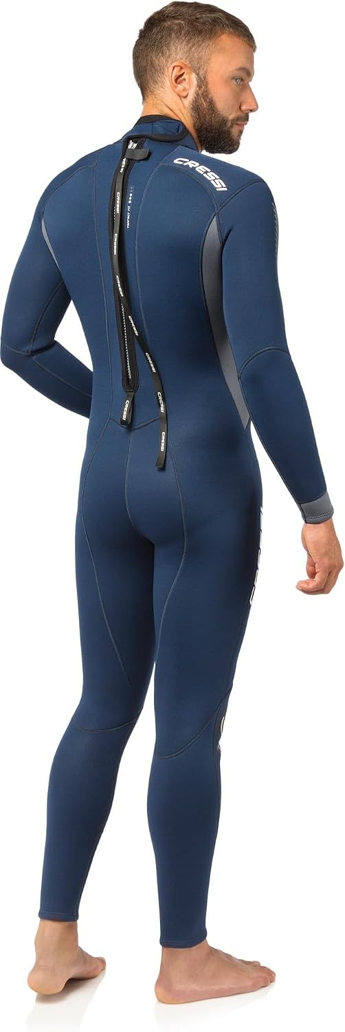 image:imageCressi Mens Full Wetsuit BackZip for Scuba Diving amp Water Activities Fast 3mm Designed in ItalyBlueGrey