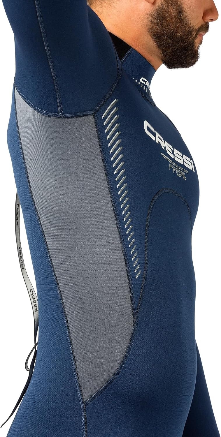 image:imageCressi Mens Full Wetsuit BackZip for Scuba Diving amp Water Activities Fast 3mm Designed in ItalyBlueGrey