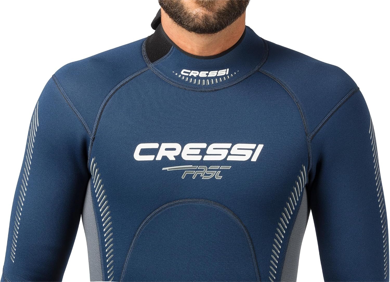 image:imageCressi Mens Full Wetsuit BackZip for Scuba Diving amp Water Activities Fast 3mm Designed in ItalyBlueGrey