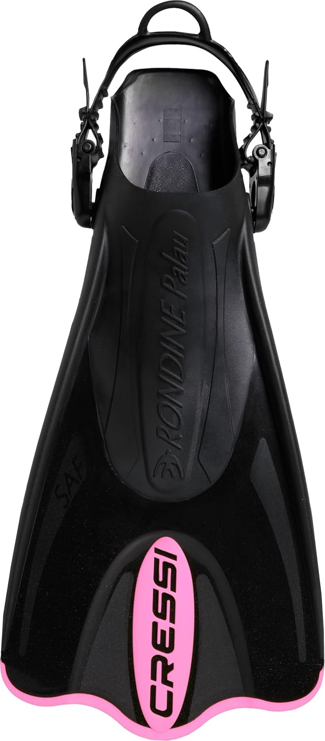 image:imageCressi Palau SAF Short Open Heel Fins Snorkel Fins Quick Release Pull TabBlackPink