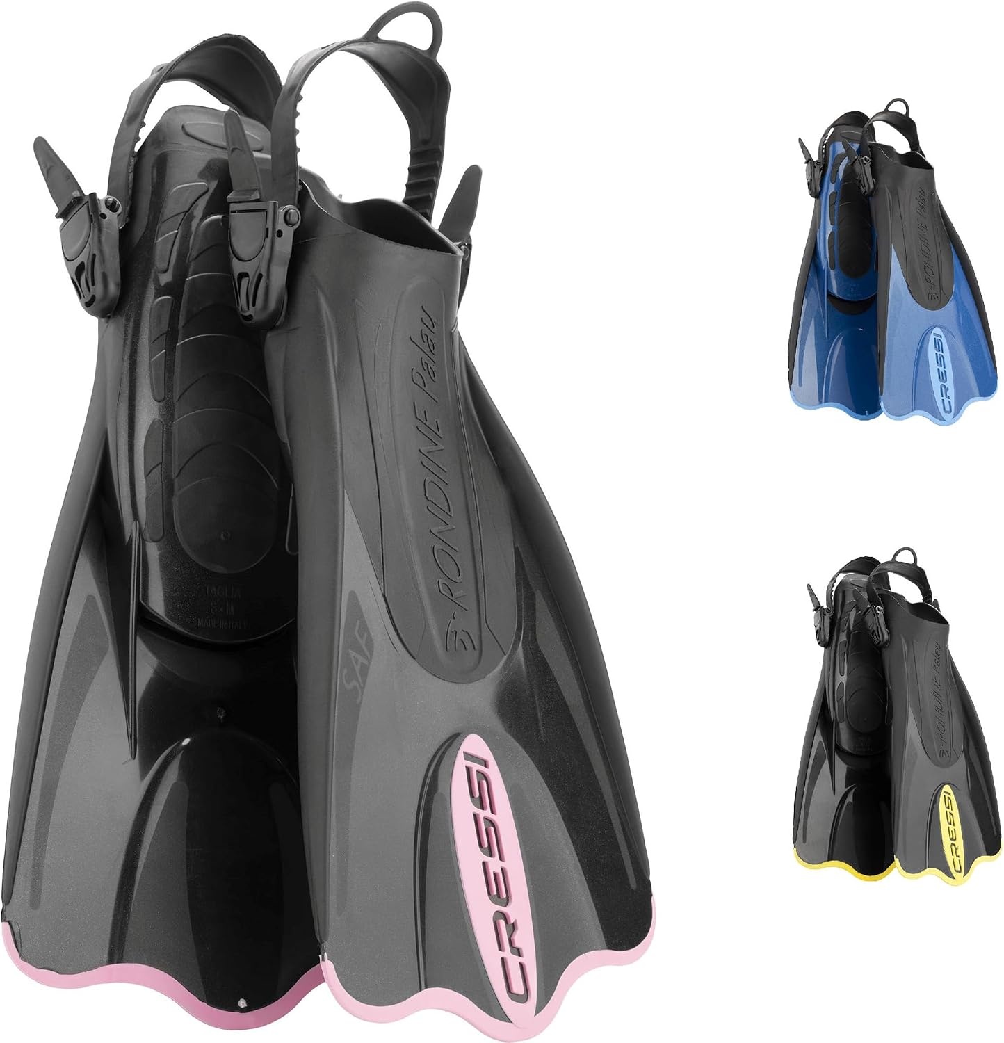 image:imageCressi Palau SAF Short Open Heel Fins Snorkel Fins Quick Release Pull TabBlackPink