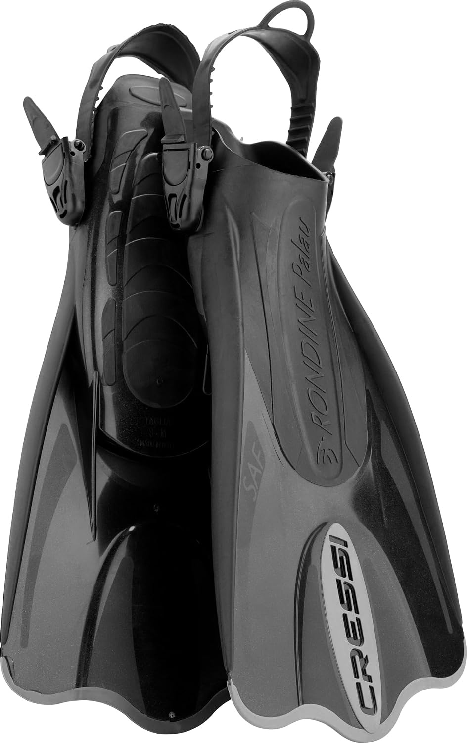 image:imageCressi Palau SAF Short Open Heel Fins Snorkel Fins Quick Release Pull TabBlackTitanium