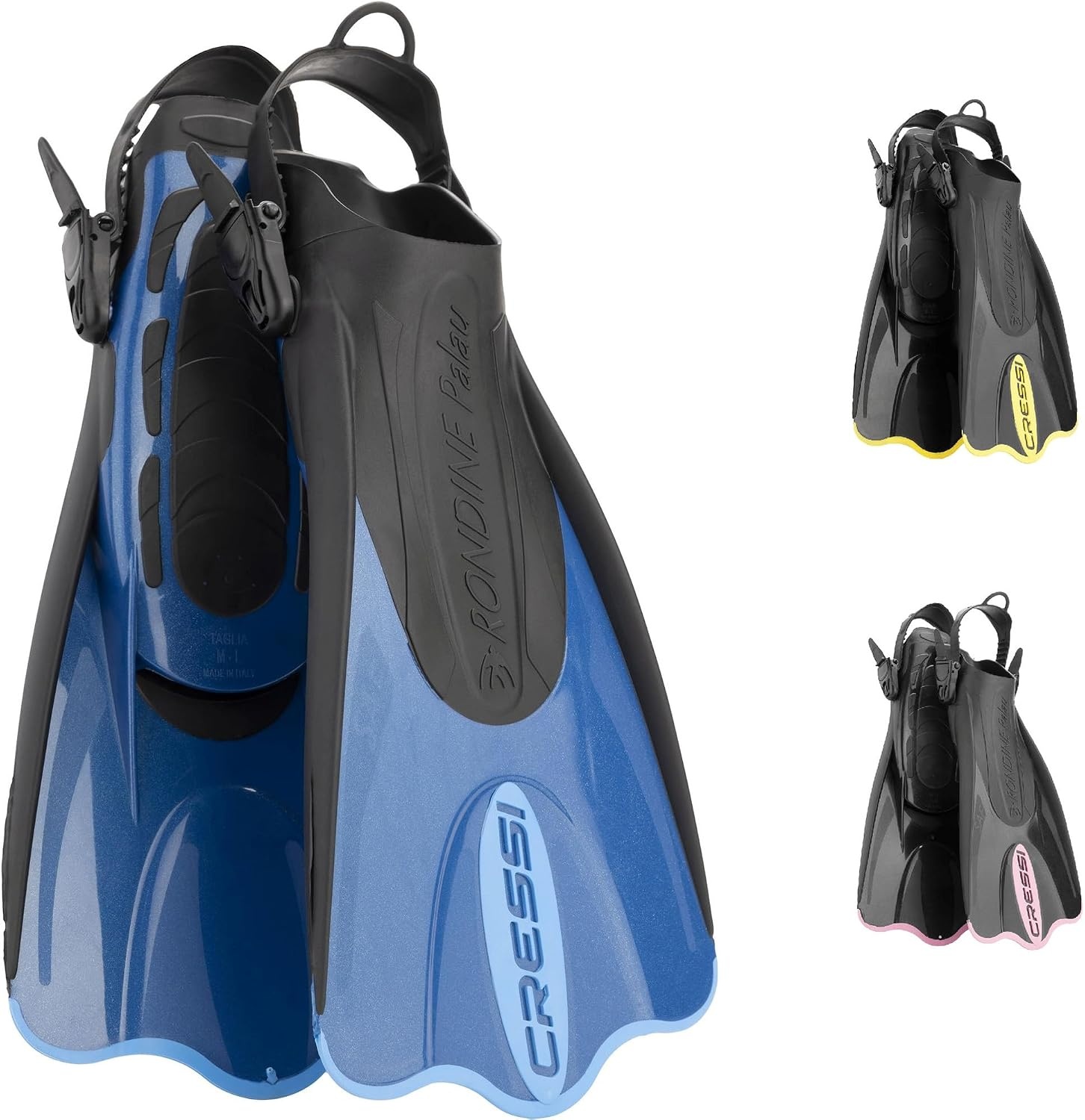 image:imageCressi Palau SAF Short Open Heel Fins Snorkel Fins Quick Release Pull TabBlue