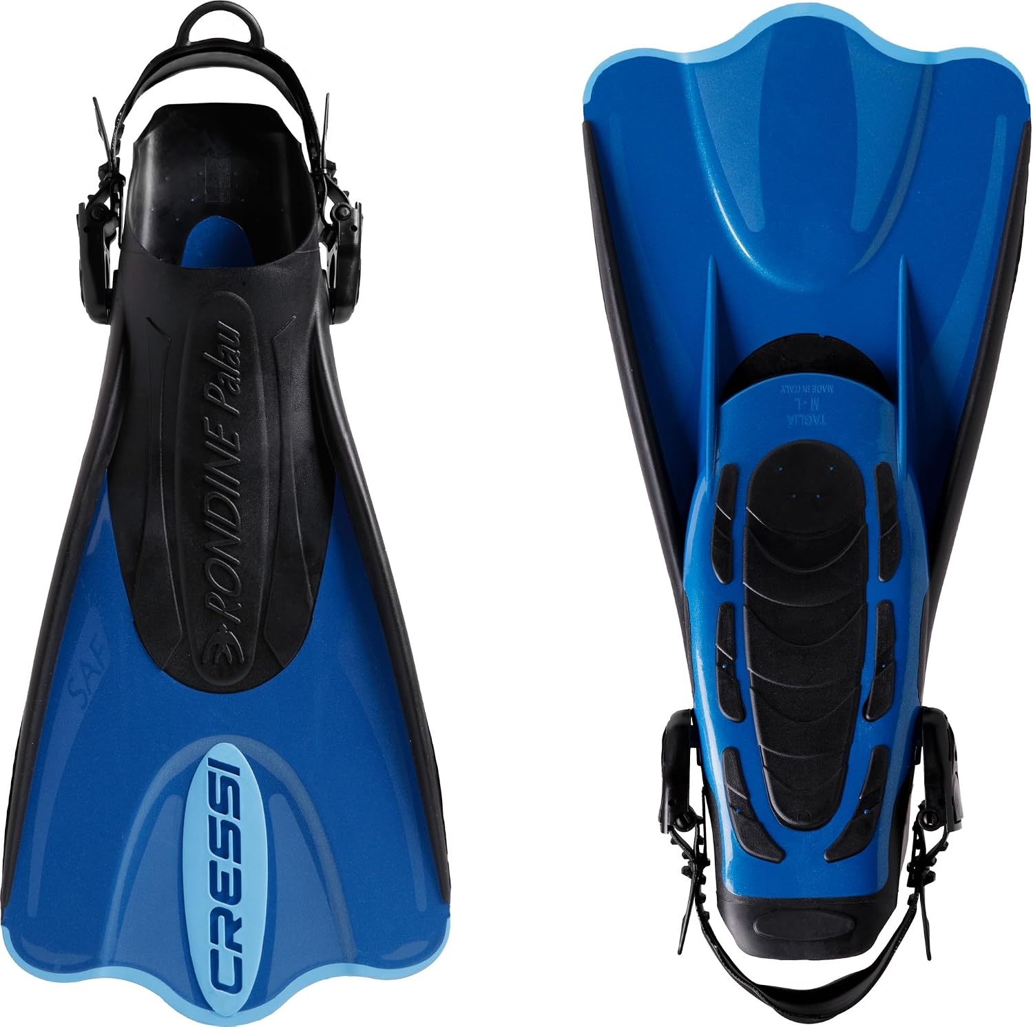 image:imageCressi Palau SAF Short Open Heel Fins Snorkel Fins Quick Release Pull TabBlue