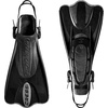 Cressi Palau SAF Short Open Heel Fins, Snorkel Fins, Quick Release Pull Tab(Black/Titanium)