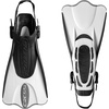 Cressi Palau SAF Short Open Heel Fins, Snorkel Fins, Quick Release Pull Tab(White/Black)
