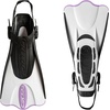 Cressi Palau SAF Short Open Heel Fins, Snorkel Fins, Quick Release Pull Tab(White/Lilac)