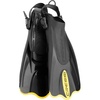 Cressi Palau SAF Short Open Heel Fins, Snorkel Fins, Quick Release Pull Tab(Black/Yellow)