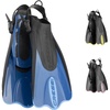 Cressi Palau SAF Short Open Heel Fins, Snorkel Fins, Quick Release Pull Tab(blue)