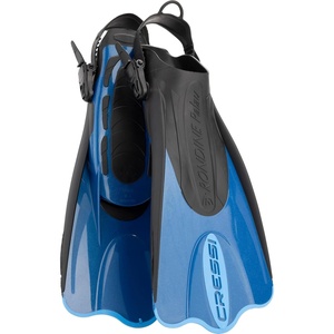 Cressi Palau SAF Short Open Heel Fins, Snorkel Fins, Quick Release Pull Tab(Blue)