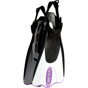 Cressi Palau SAF Short Open Heel Fins, Snorkel Fins, Quick Release Pull Tab(White/Lilac)