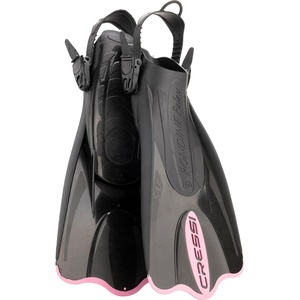 Cressi Palau SAF Short Open Heel Fins, Snorkel Fins, Quick Release Pull Tab(black)