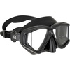 Cressi Adult 4-Lens Mask & Snorkel Set, Quattro + Pulse, Dry-Top Snorkel(Black/Black)