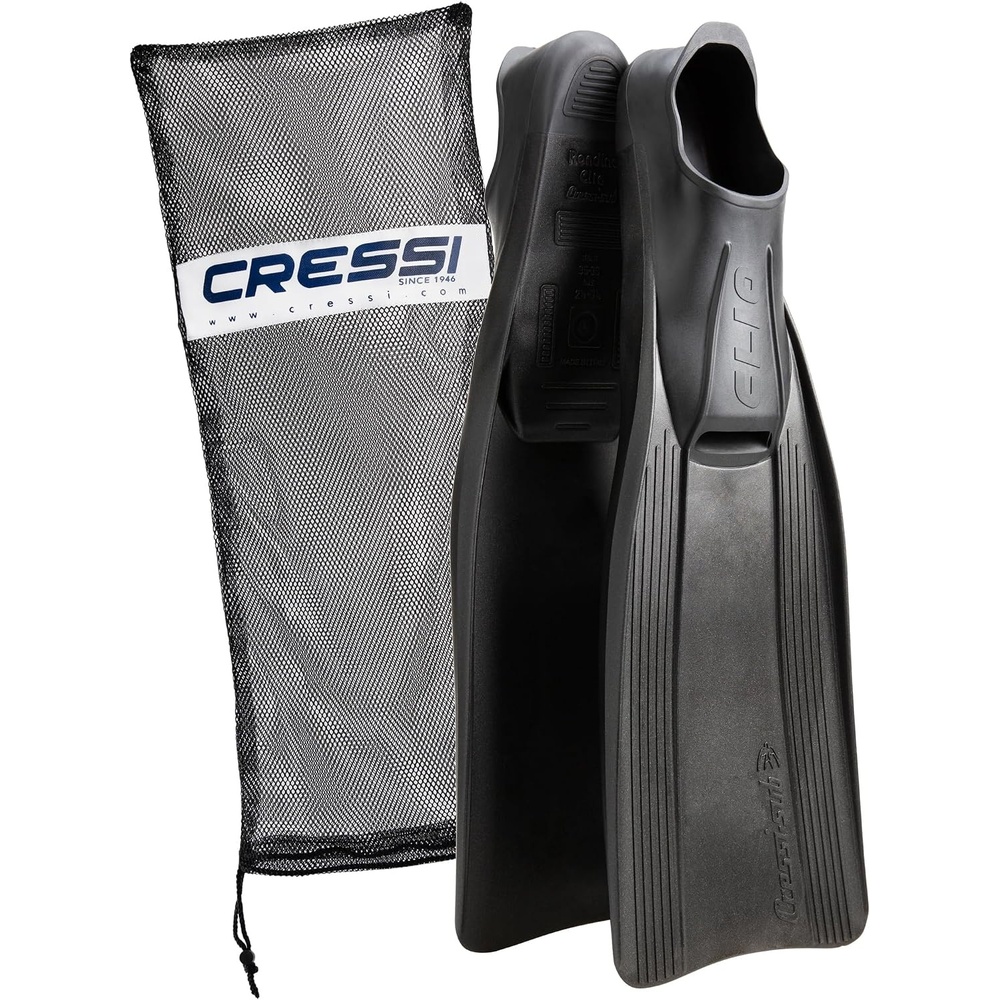 image:imageCressi Clio Full Foot Pocket Fins Black 3738 with Net Bag