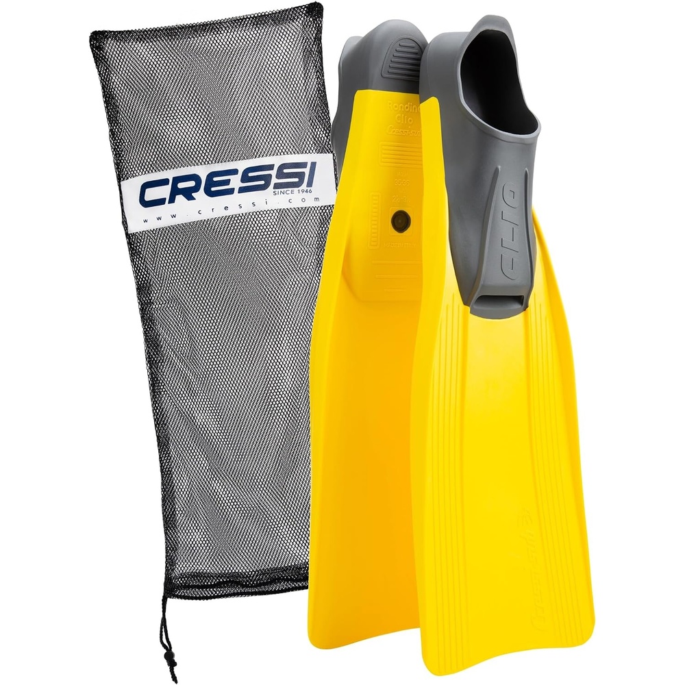 image:imageCressi Clio Full Foot Pocket Fins Yellow 3738 with Net Bag