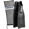 Cressi Clio Full Foot Pocket Fins, Black, 37/38 with Net Bag